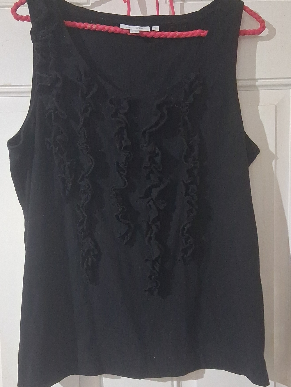 Chico's Black Ruffle-Front Sleeveless Camisole